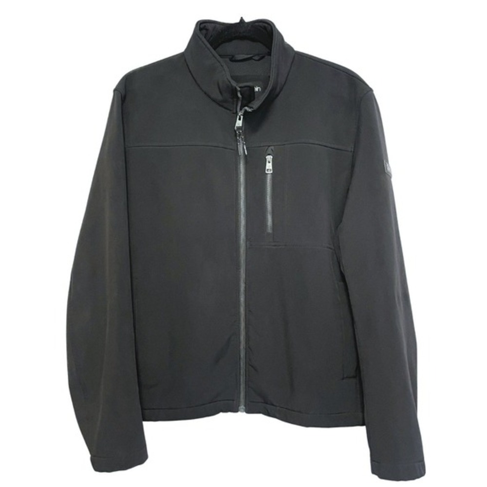Calvin Klein Scuba Jacket Mens M Black Fleece Lined Water Resistant Stretch